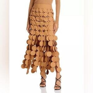 A.W.A.K.E. MODE Women's Multi Circle Maxi Skirt Size Tan Size 38
